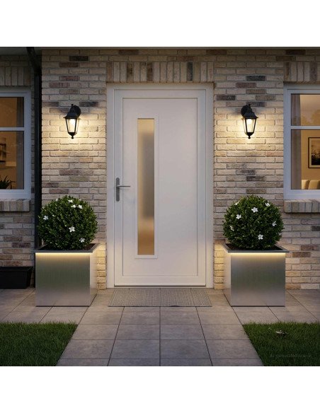 Fioriera da giardino con LED 2 pz Argento 50 x 60 x 48 cm