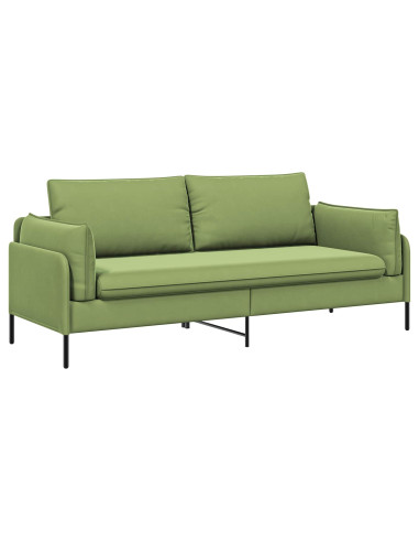 Divano 3-Persone 3 posto Verde chiaro 222 x 81 x 89 cm Velluto