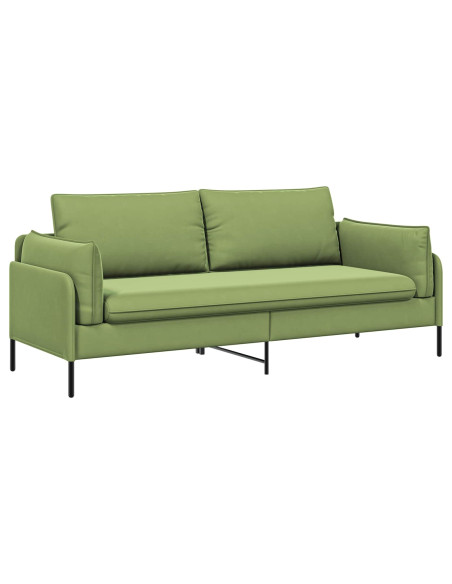 Divano 3-Persone 3 posto Verde chiaro 222 x 81 x 89 cm Velluto