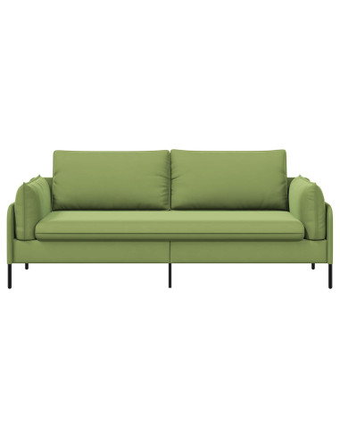 Divano 3-Persone 3 posto Verde chiaro 222 x 81 x 89 cm Velluto
