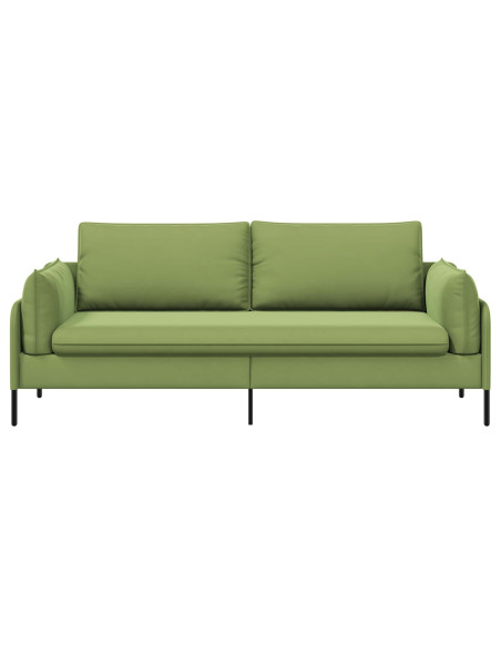 Divano 3-Persone 3 posto Verde chiaro 222 x 81 x 89 cm Velluto