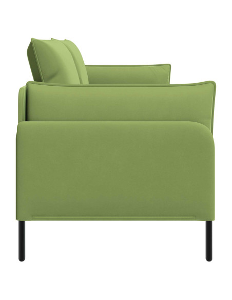 Divano 3-Persone 3 posto Verde chiaro 222 x 81 x 89 cm Velluto