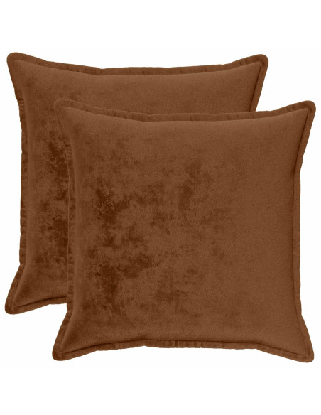 Federa 2 pcs HOUTEN Marrone Chiaro 55 x 55 cm Flanella