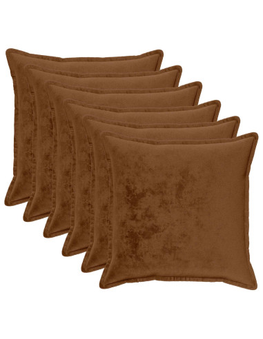 Federa 6 pz HOUTEN Marrone Chiaro 55 x 55 cm Flanella