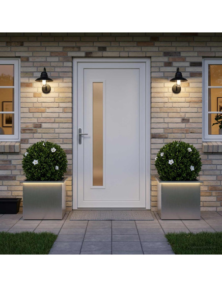 Fioriera da giardino con LED 2 pz Argento 50 x 60 x 48 cm