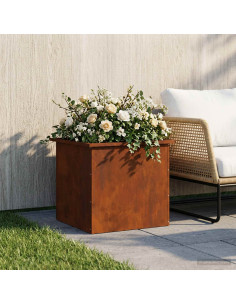 Fioriera da giardino con LED Ruggine 50 x 60 x 48 cm