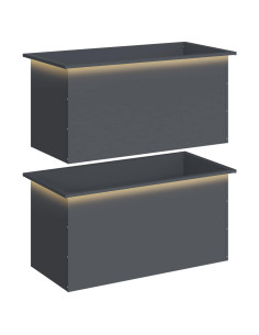 Fioriera da giardino con LED 2 pz Antracite 50 x 100 x 48 cm 2