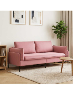 Divano 3-Persone Rosa 222 x 81 x 89 cm Velluto
