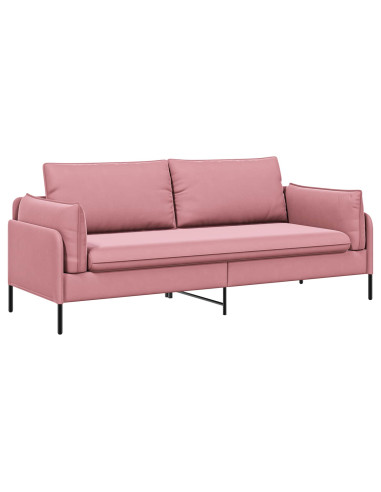 Divano 3-Persone Rosa 222 x 81 x 89 cm Velluto