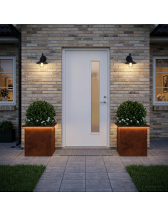 Fioriera da giardino con LED 2 pz Ruggine 40 x 40 x 40 cm