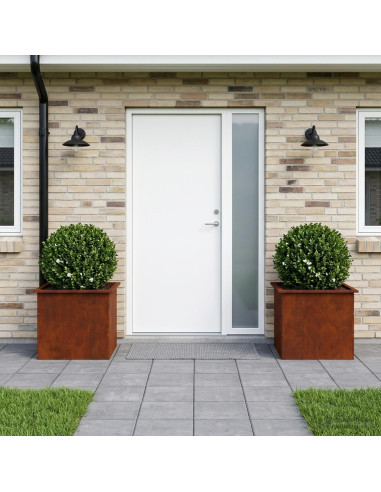 Fioriera da giardino con LED 2 pz Ruggine 50 x 60 x 48 cm