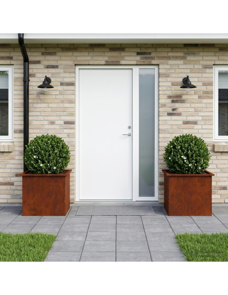 Fioriera da giardino con LED 2 pz Ruggine 50 x 60 x 48 cm