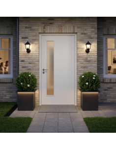Fioriera da giardino con LED 2 pz Nero 30 x 30 x 30 cm Acciaio