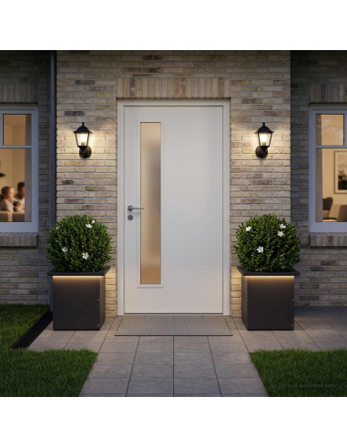 Fioriera da giardino con LED 2 pz Nero 30 x 30 x 30 cm Acciaio