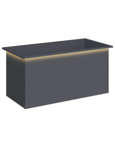 Fioriera da giardino con LED Antracite 50 x 100 x 48 cm Acciaio 2