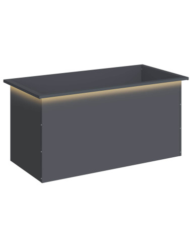 Fioriera da giardino con LED Antracite 50 x 100 x 48 cm Acciaio