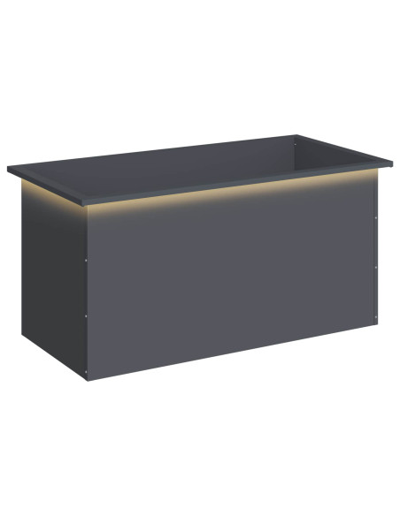 Fioriera da giardino con LED Antracite 50 x 100 x 48 cm Acciaio