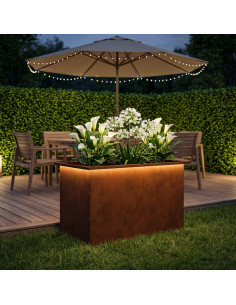 Fioriera da giardino con LED Ruggine 50 x 80 x 48 cm
