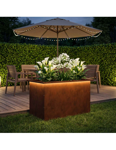 Fioriera da giardino con LED Ruggine 50 x 80 x 48 cm