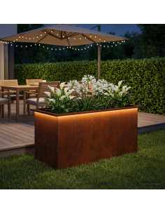 Fioriera da giardino con LED Ruggine 50 x 100 x 48 cm