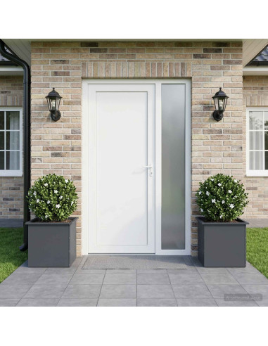 Fioriera da giardino con LED 2 pz Antracite 50 x 50 x 48 cm