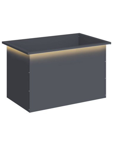 Fioriera da giardino con LED Antracite 50 x 80 x 48 cm Acciaio