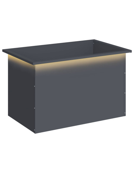 Fioriera da giardino con LED Antracite 50 x 80 x 48 cm Acciaio