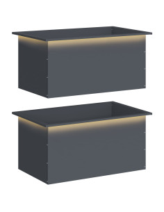 Fioriera da giardino con LED 2 pz Antracite 50 x 80 x 48 cm 2
