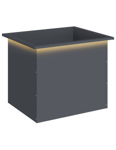Fioriera da giardino con LED Antracite 50 x 60 x 48 cm Acciaio 2
