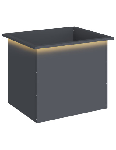 Fioriera da giardino con LED Antracite 50 x 60 x 48 cm Acciaio