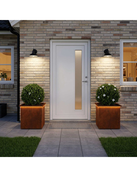 Fioriera da giardino con LED 2 pz Ruggine 50 x 50 x 48 cm