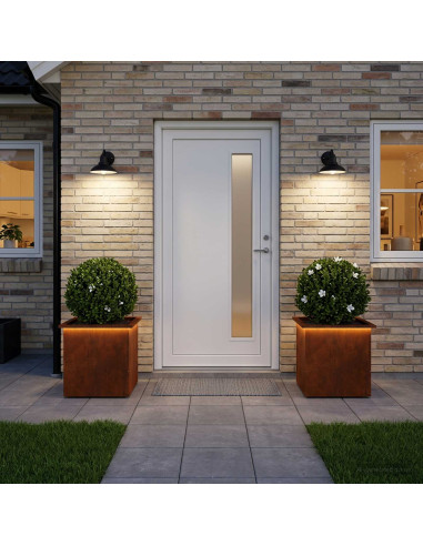 Fioriera da giardino con LED 2 pz Ruggine 50 x 50 x 48 cm