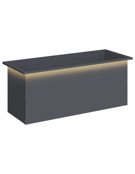 Fioriera da giardino con LED Antracite 40 x 100 x 40 cm Acciaio