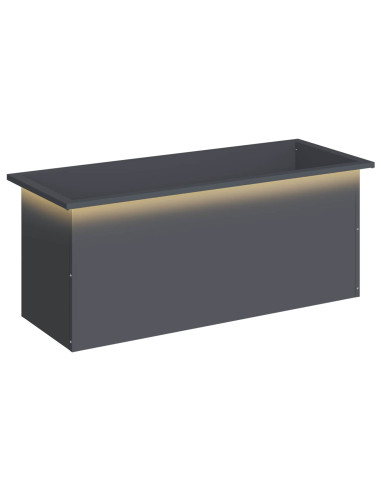 Fioriera da giardino con LED Antracite 40 x 100 x 40 cm Acciaio