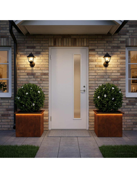Fioriera da giardino con LED 2 pz Ruggine 50 x 60 x 48 cm