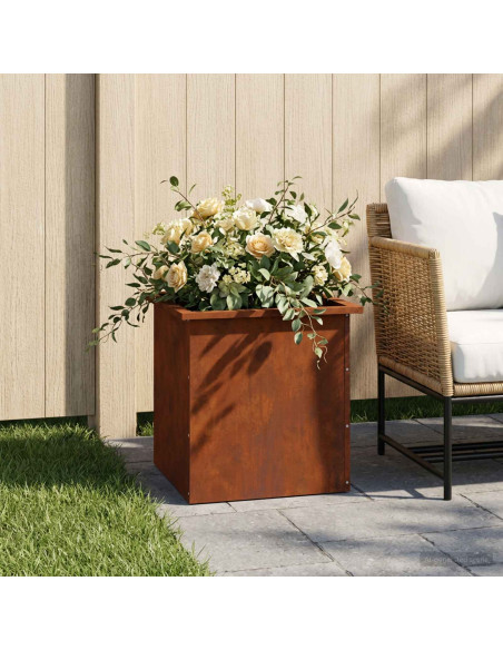 Fioriera da giardino con LED Ruggine 50 x 50 x 48 cm