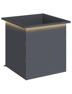 Fioriera da giardino con LED Antracite 50 x 50 x 48 cm Acciaio 2