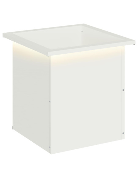 Fioriera da giardino con LED Bianco 40 x 40 x 40 cm Acciaio