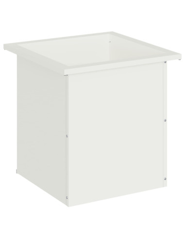 Fioriera da giardino con LED Bianco 40 x 40 x 40 cm Acciaio