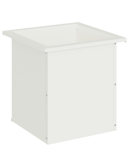 Fioriera da giardino con LED Bianco 40 x 40 x 40 cm Acciaio