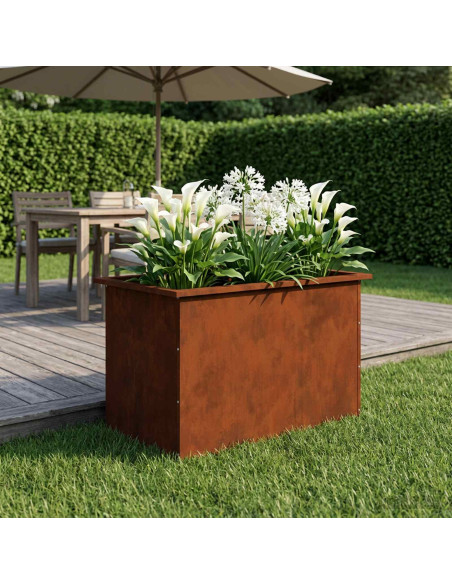 Fioriera da giardino con LED Ruggine 50 x 80 x 48 cm