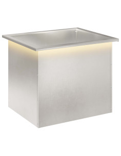 Fioriera da giardino con LED Argento 50 x 60 x 48 cm 2