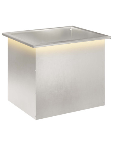 Fioriera da giardino con LED Argento 50 x 60 x 48 cm