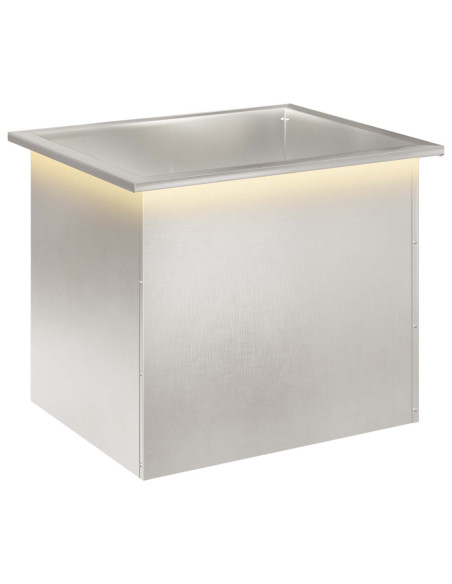 Fioriera da giardino con LED Argento 50 x 60 x 48 cm