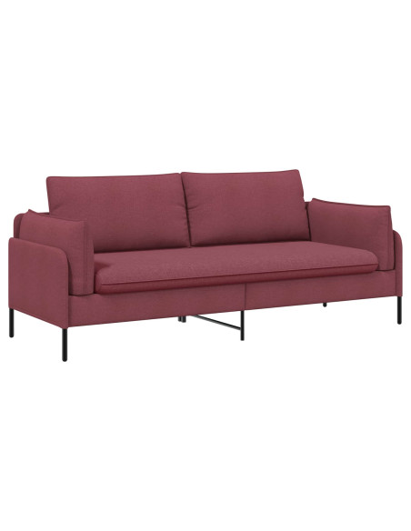 Divano a 2 Posti Rosso Vino 188 x 81 x 89 cm Tessuto
