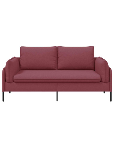 Divano a 2 Posti Rosso Vino 188 x 81 x 89 cm Tessuto