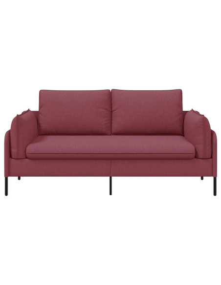 Divano a 2 Posti Rosso Vino 188 x 81 x 89 cm Tessuto
