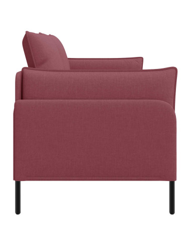 Divano a 2 Posti Rosso Vino 188 x 81 x 89 cm Tessuto