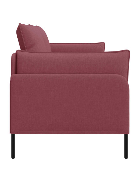 Divano a 2 Posti Rosso Vino 188 x 81 x 89 cm Tessuto