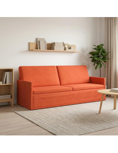 Divano a 3 posti Rosso Arancio 220 x 81 x 82 cm